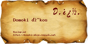 Domoki Ákos névjegykártya